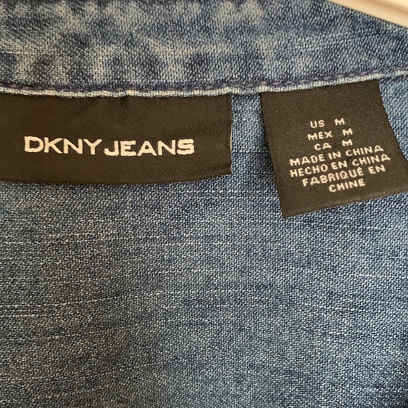 DKNY Blue Denim Long Sleeve Button Down Shirt - Picture 2 of 4